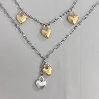 Fashion Multi Layer Necklace, Zinc Alloy, Heart, plated, for woman 
