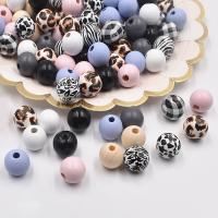 Perles en bois teints, DIY, couleurs mélangées, 16mm, Environ Vendu par sac[