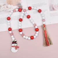 Weihnachten hängende Dekoration, Hemu+Perlen, mit Hanfgarn, Weihnachts-Design, Länge:ca. 118 cm, verkauft von PC
