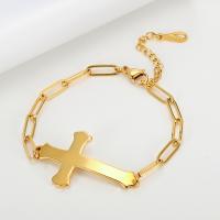 Titanium Steel Bracelet & Bangle, Vacuum Ion Plating, fashion jewelry & for woman, golden Approx 17-22 cm [