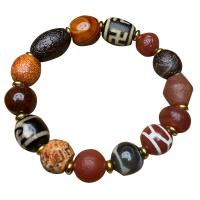 Tibetan Agate Bracelets, with zinc alloy bead, Natural & fashion jewelry & Unisex cm [