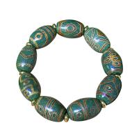 Tibetische Achat Armbänder, Tibetan Achat, Natürliche & Modeschmuck & unisex, grün, Länge:20-21 cm, verkauft von Strang[