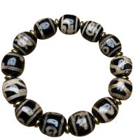 Bracelets Agate tibétaine, avec Perle en alliage de zinc, Naturel & bijoux de mode & DIY .5-21.5 cm, Vendu par brin