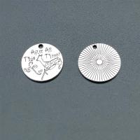 Zinc Alloy Jewelry Pendants, Flat Round, antique silver color plated, vintage & DIY, 20mm, Approx [