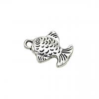 Zinc Alloy Animal Pendants, Fish, antique silver color plated, vintage & DIY & can be used as pendant or bead Approx [