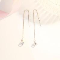 Cubic Zircon Brass Earring, polished, fashion jewelry & micro pave cubic zirconia & for woman 