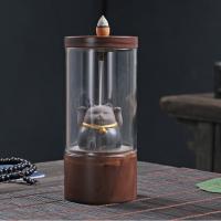 Incense Smoke Flow Backflow Holder Ceramic Incense Burner, Porcelain, with Glass, handmade, for home and office & durable 