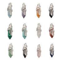 Gemstone Pendantifs en laiton, pierre gemme, avec laiton, différents matériaux pour le choix & unisexe Environ 5mm, Vendu par PC[