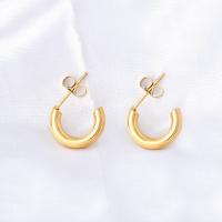 Boucles d'oreilles en acier titane, Placage, bijoux de mode & pour femme, doré, 20.6mm, Vendu par paire[