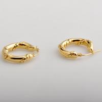 Titanium Steel Earrings, fashion jewelry & for woman, golden, 4.2mm 