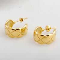 Titanium Steel Earrings, fashion jewelry & for woman, golden, 2mm 