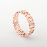 Titanium Steel Finger Ring, Vacuum Ion Plating, fashion jewelry & for woman, rose gold color 