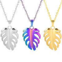 Stainless Steel Jewelry Necklace, 304 Stainless Steel, Leaf, Vacuum Ion Plating, fashion jewelry & for woman Approx 50 cm [