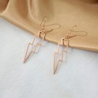 Zinc Alloy Drop Earring, Lightning Symbol, plated, fashion jewelry & for woman 62mm 
