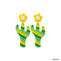 Glass Seed Beads Earring, Seedbead, Opuntia Stricta, fashion jewelry & for woman, mixed colors [