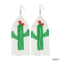 Glass Seed Beads Earring, Seedbead, Opuntia Stricta, fashion jewelry & for woman, mixed colors 