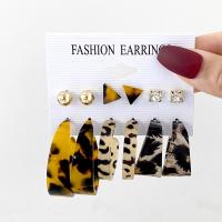 Acrylic Stud Earring, Zinc Alloy, with Plastic Pearl & Acrylic, 5 pieces & fashion jewelry & for woman & with rhinestone [