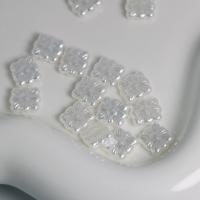 Imitation Pearl Acrylic Beads, Square, vintage & DIY, white Approx [