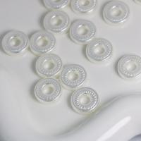 Perle acrylique, beignet, DIY, blanc, 16mm, Environ Vendu par sac[
