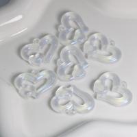 Acrylic Jewelry Pendant, Heart, DIY & hollow, clear Approx [