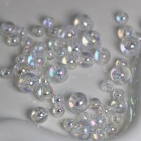 Plating Acrylic Beads, Round, DIY clear [