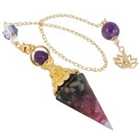 Gemstone Pendulum, with Brass, fashion jewelry & Unisex Approx 11.22 Inch 