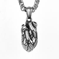 Titanium Steel Jewelry Necklace, Heart, polished, fashion jewelry & for man cm 