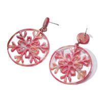Acrylic Drop Earring, Acetate, Snowflake, fashion jewelry & for woman, red [
