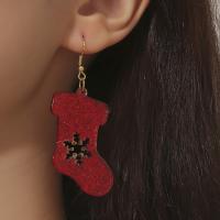 Boucle d'oreille de goutte acrylique, chaussures, bijoux de mode & pour femme, rouge Vendu par paire