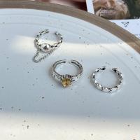 Zinc Set anillo de aleación, aleación de zinc, chapado, 5 piezas & Joyería & diferentes estilos para la opción & para mujer, Vendido por Set[