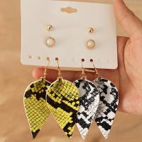 Fashion Create Jewelry Earring, PU Leather, 4 pieces & fashion jewelry & for woman 