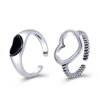 Zinc Alloy Finger Ring, plated, 2 pieces & fashion jewelry & for woman [