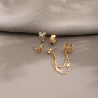Earring Cuff and Wraps, Zinc Alloy, 4 pieces & fashion jewelry & for woman & with rhinestone 