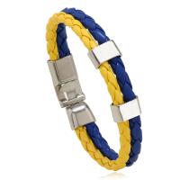 PU Leather Cord Bracelets, with Zinc Alloy, plated, Unisex 10mm Approx 8.7 Inch 