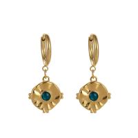 Stainless Steel Drop Earring, 304 Stainless Steel, with Resin, gold color plated, fashion jewelry & for woman 
