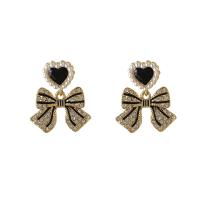 Messing Ohrring Clip, mit Kunststoff Perlen, goldfarben plattiert, Modeschmuck & Micro pave Zirkonia & für Frau & Emaille, 23x19mm, verkauft von Paar[
