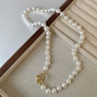 Messing Halskette, mit Glasperlen, Modeschmuck & für Frau, keine, Länge:ca. 49 cm, verkauft von PC