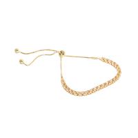 Brass Bracelets, real gold plated, Adjustable & fashion jewelry & for woman & with cubic zirconia Approx 19-21 cm 