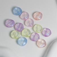 Transparent Acrylic Beads, Flat Round, DIY, mixed colors Approx [