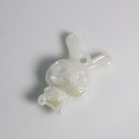Pendentifs en plastique de couleur opaque, lapin, DIY & lumineux, blanc Environ Vendu par sac