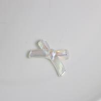 Perles acryliques plaquée, Acrylique, Noeud papillon, DIY, blanc Environ Vendu par sac[