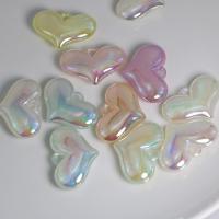 Plated Acrylic Pendants, Heart, DIY & luminated, mixed colors Approx [