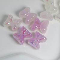 Perle acrylique, Noeud papillon, DIY & lumineux, couleurs mélangées, 20mm, Environ Vendu par sac