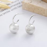 Sterling Silver Drop Earring, 925 Sterling Silver, bright silver color plated, fashion jewelry & for woman, 10mm 