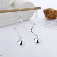Sterling Silver Drop Earring, 925 Sterling Silver, bright silver color plated, fashion jewelry & for woman 