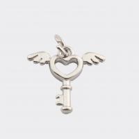 Sterling Silver Key Pendants, 925 Sterling Silver, gold color plated, DIY 