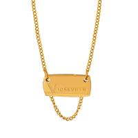 Titanium Steel Jewelry Necklace, with 1.97inch extender chain, 18K gold plated, fashion jewelry & for woman, golden Approx 16.93 Inch 