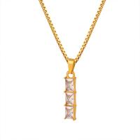Titanium Steel Jewelry Necklace, with Crystal, with 1.97inch extender chain, plated, fashion jewelry & for woman, golden Approx 15.75 Inch 