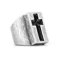 Titanium Steel Finger Ring, polished, vintage & for man [