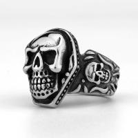 Titanium Steel Finger Ring, Skull, polished, fashion jewelry & for man 